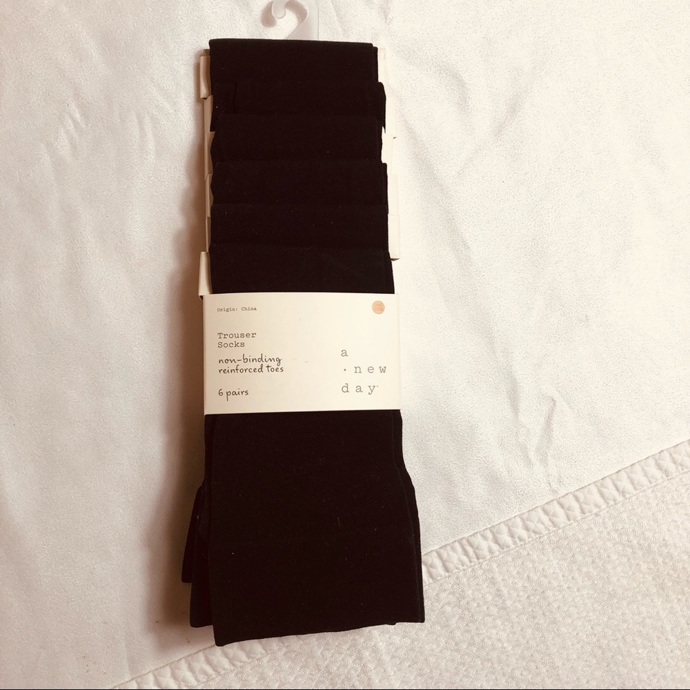 A New Day 6 pack Womens Trouser socks Ebony color NWT